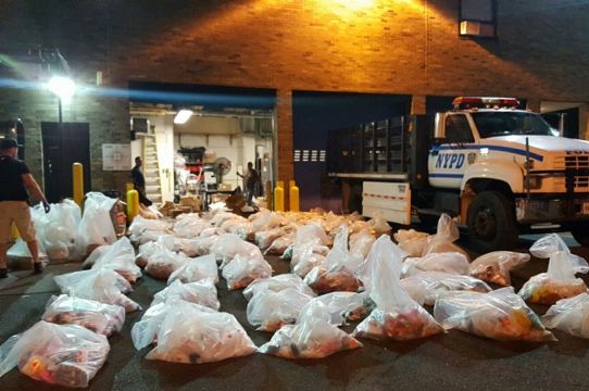 The NYPD said they've been processing the items through the night.